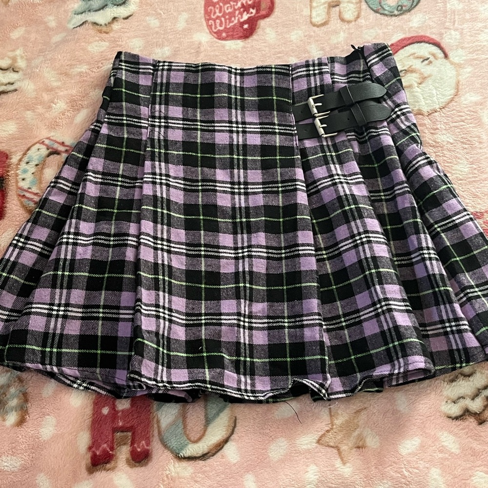Purple Plaid Skirt